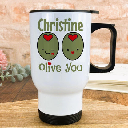 Olive You Personalised Travel Mug Valentine's Day Gift