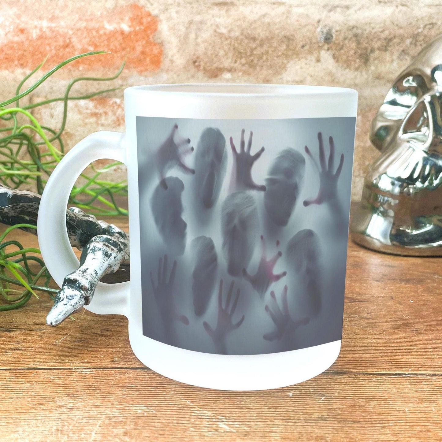 Horror Movie Fan Gift - Frosted Glass Mug - Great for Spooky Fans - Features Spooky Chilling Image