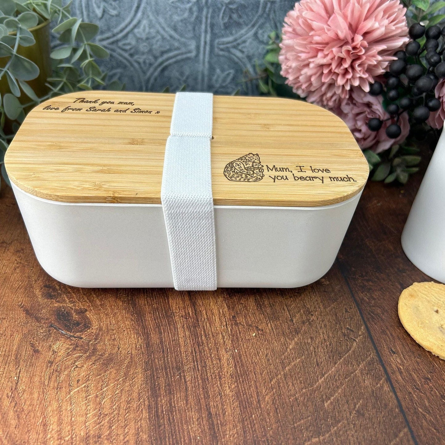 Love You Beary Much Mum Personalised Lunch Box Bamboo Eco - Mother's Day Gift