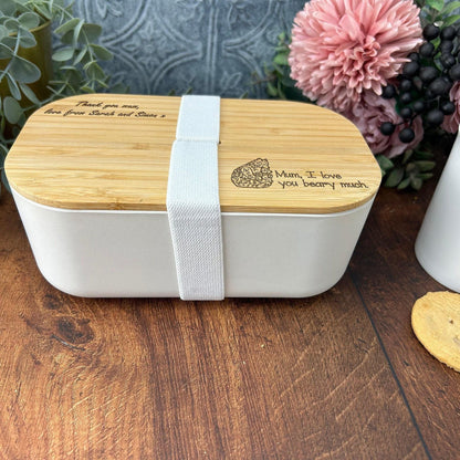 Love You Beary Much Mum Personalised Lunch Box Bamboo Eco - Mother's Day Gift