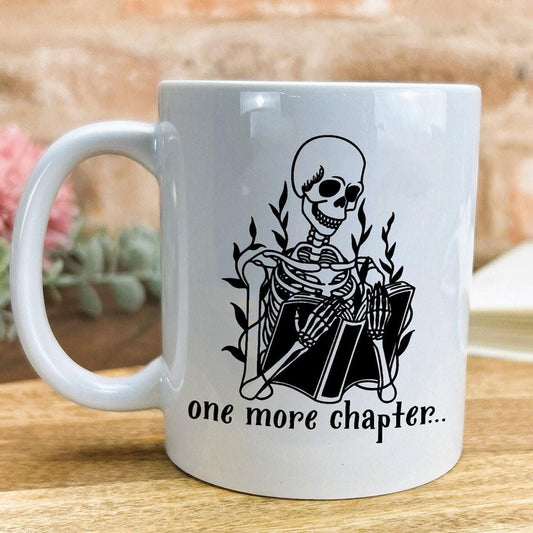 Skeleton One More Chapter Personalised Reader's Ceramic Mug