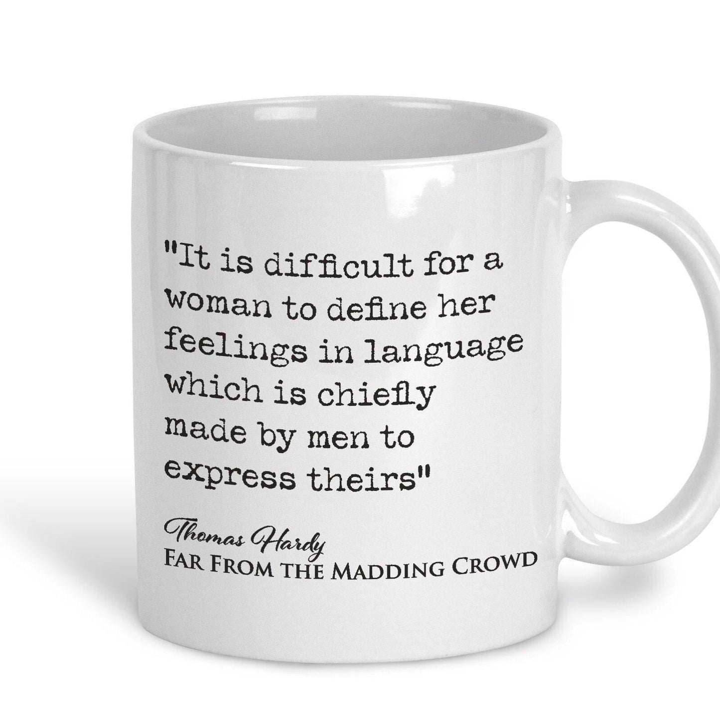 Far From the Madding Crowd Thomas Hardy Book Quote "difficult for a woman to define feelings" Classic Literature Mug