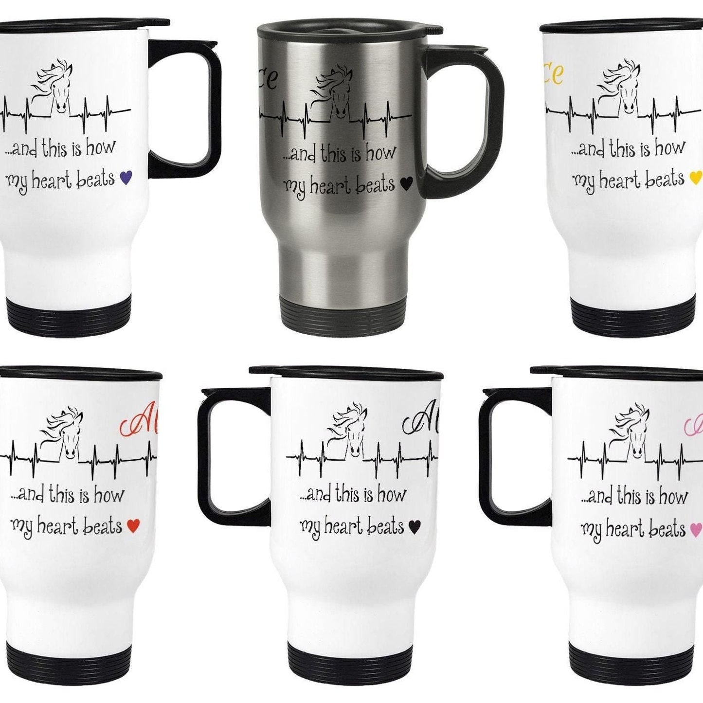 Horse This Is How My Heart Beats Travel Mug Personalised Gift