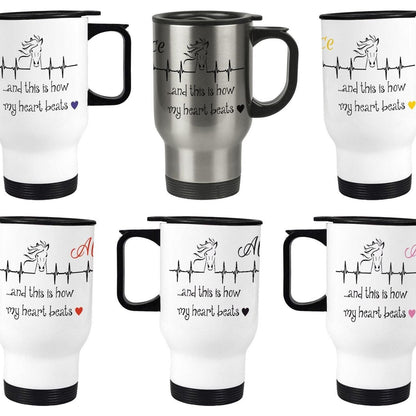 Horse This Is How My Heart Beats Travel Mug Personalised Gift