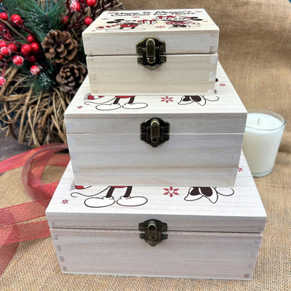 Disney Minnie Mickey Mouse Personalised Christmas Eve Treat Box