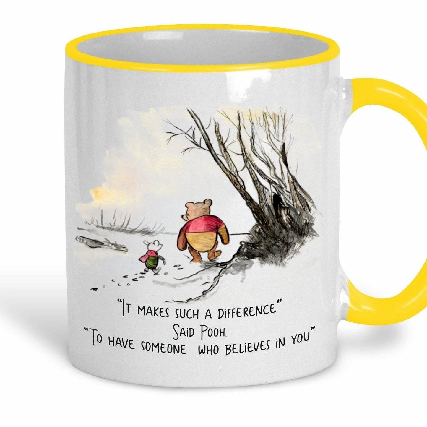 Pooh Bear & Piglet Coloured Design Disney Teacher Personalised Mug