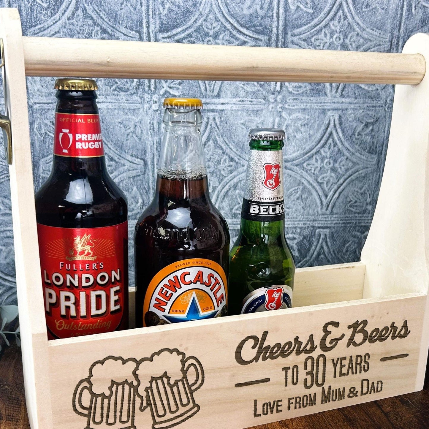 Cheers & Beers Any Name - Beer Carrier - Personalised Birthday Gift - BBQ Drinks - 18th - 21st
