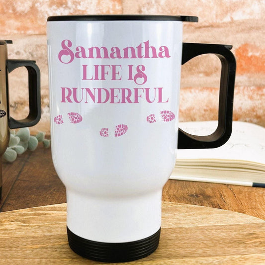 Life Is Runderful Personalised Travel Mug Runner Gift