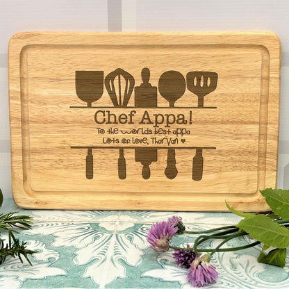 Chef Dad Personalised Chopping Board Father's Day Gift
