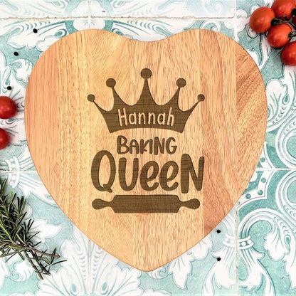 Baking Queen Wooden Engraved Chopping Board - Personalised Gift