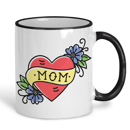 Mom American Traditional Style Tattoo Personalised Ceramic Mug