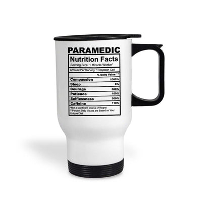 Paramedic Nutrition Facts Travel Mug Personalised Gift NHS Hero Worker New Job Profession