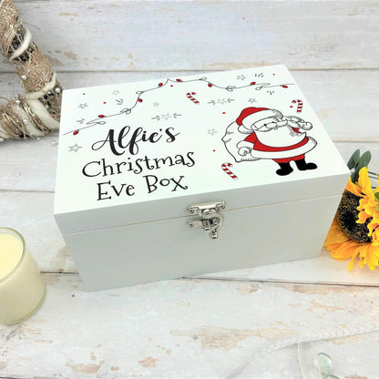 Santa Christmas Eve Box - Candy Canes - XMAS Gift - Personalised Treat Box