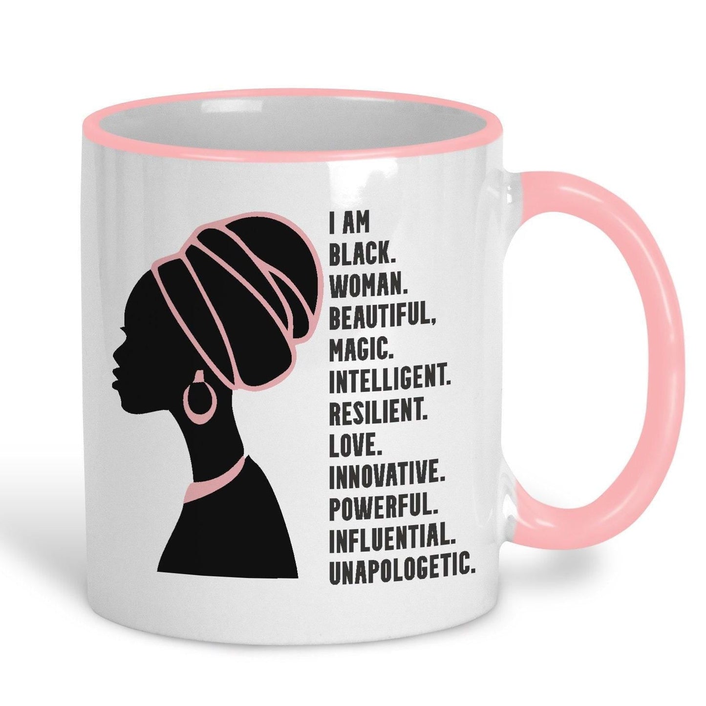 I Am Black Woman Beautiful Afro Hair Personalised Mug