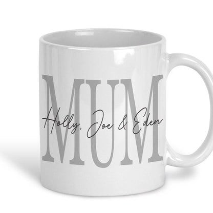 Mum and Children's Names Mother's Day Personalised Ceramic Mug
