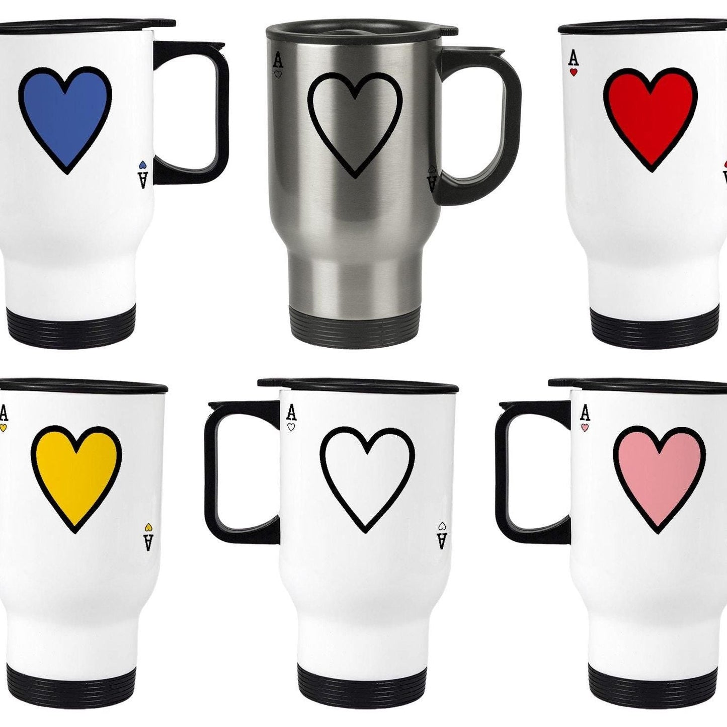 Ace of Hearts Playing Card Design Personalised Travel Mug