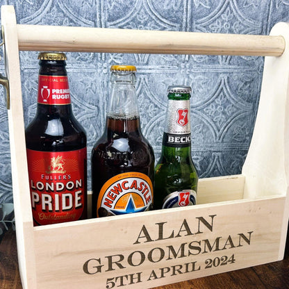 Best Man Beer Carrier - Personalised Ask Gift - Wedding Groom - Groomsman - Usher - Ring Bearer