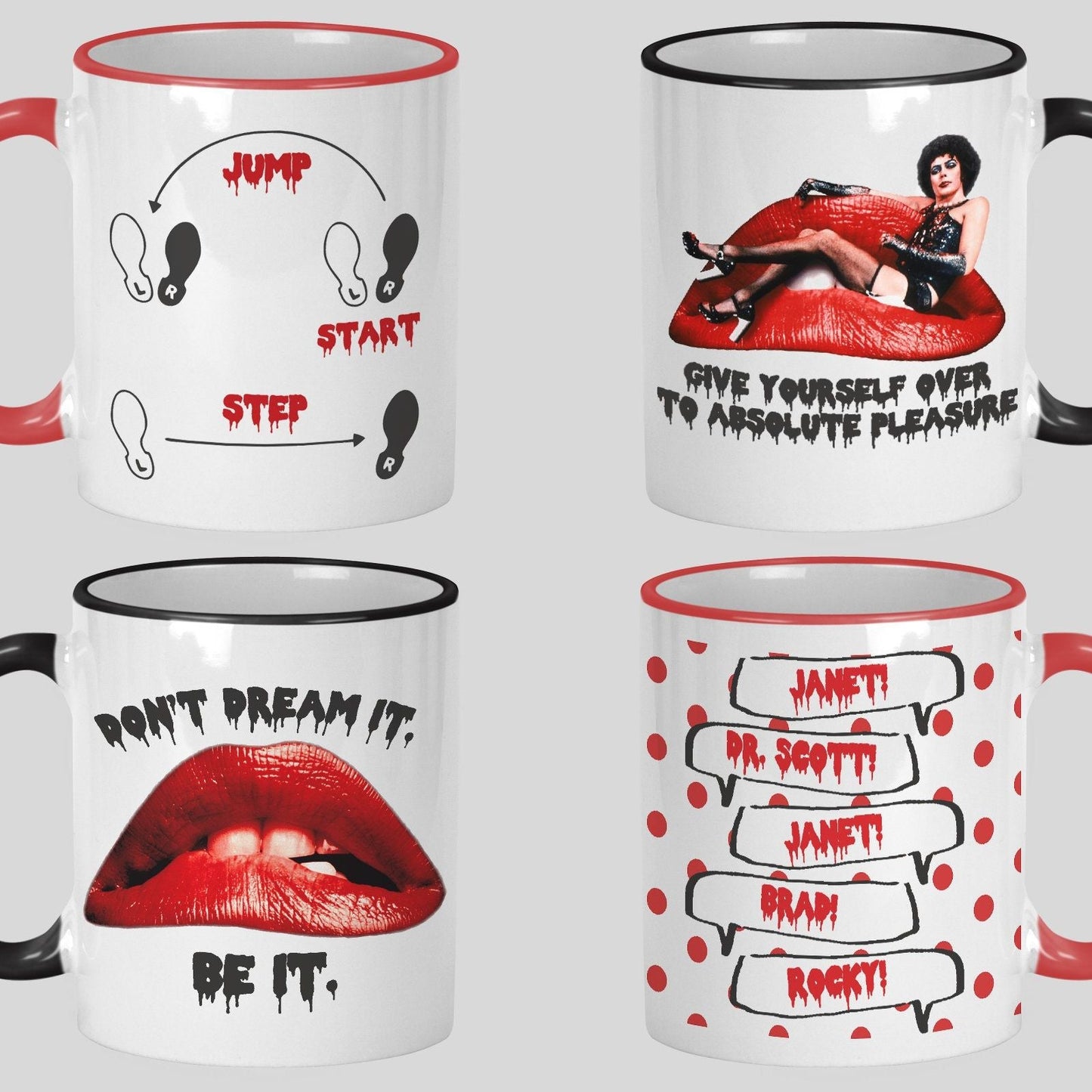 Rocky Horror Picture Show Time Warp Don't Dream It Absolute Pleasure Mug Quote Personalised Movie Gift Film Cinema Tim Curry
