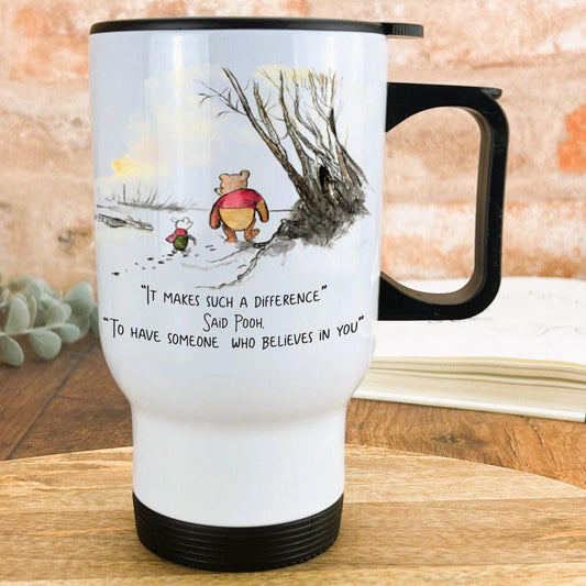 Pooh Bear & Piglet Disney Teacher Personalised Travel Mug