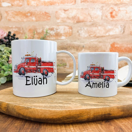 Fire Engine Truck Children's Personalised Mug Unbreakable Kids Toddler Child Safe