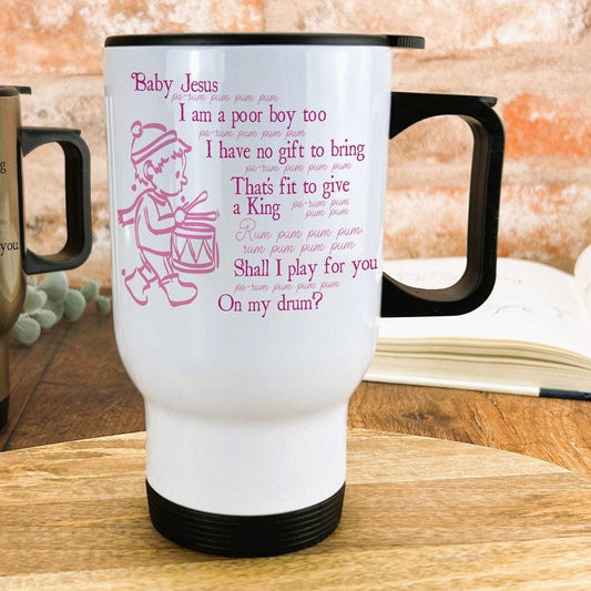 Little Drummer Boy Bing Crosby Christmas Crooner Song Lyrics Travel Mug