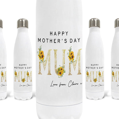Sunflowers Happy Mother's Day Water Bottle Mother's Day Present Gift For Mum Mummy Birthday