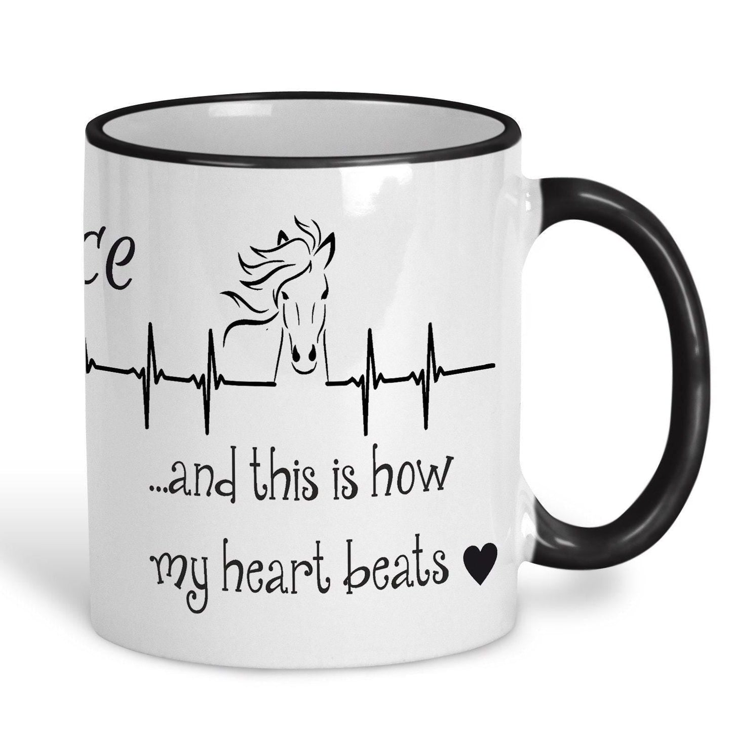 Horse This Is How My Heart Beats Riding Personalised Ceramic Mug