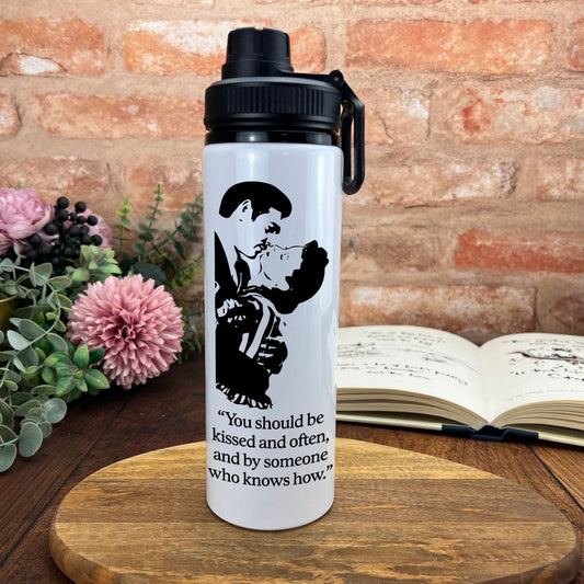Gone With The Wind You Should Be Kissed Love Valentine's Day Girlfriend Boyfriend Screw Cap Water Bottle Movie Quote Cinema Film Gift