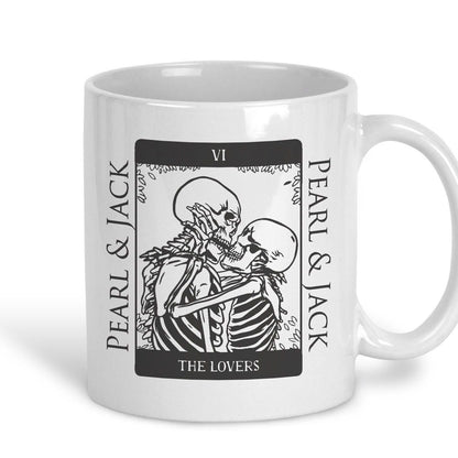 The Lovers Tarot Card Love Skeleton Personalised Mug Valentine's Day Boyfriend Girlfriend Gift
