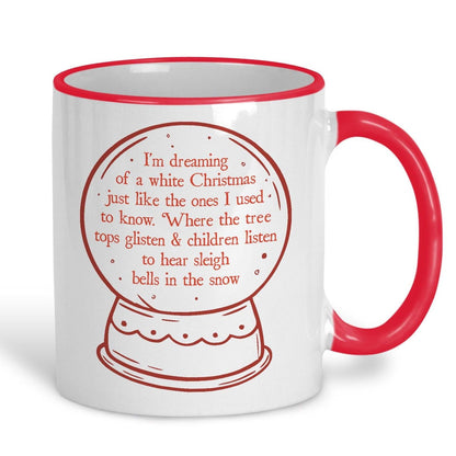 White Christmas Song Lyrics Personalised Ceramic Mug