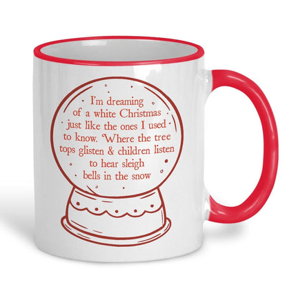 White Christmas Song Lyrics Personalised Ceramic Mug