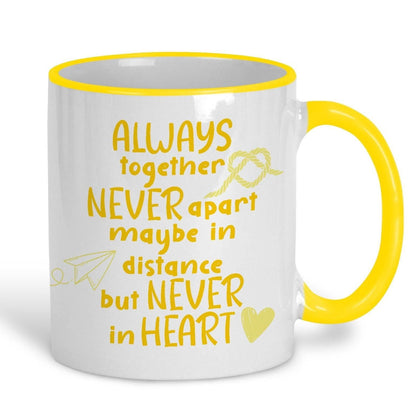Always Together Never Apart Long Distance Personalised Mug