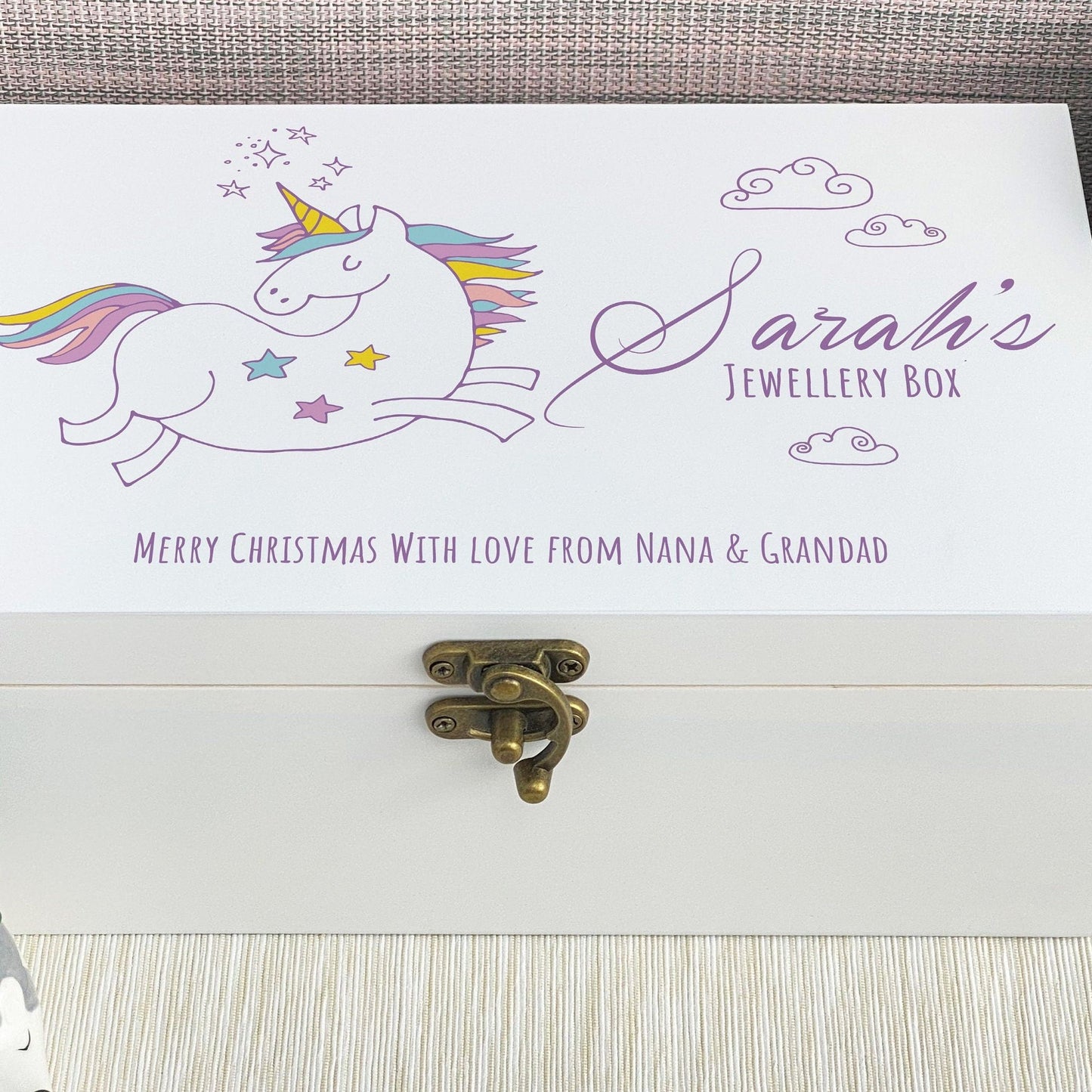 Magical Unicorn Personalised Jewellery Trinkets Box - Birthday Gift