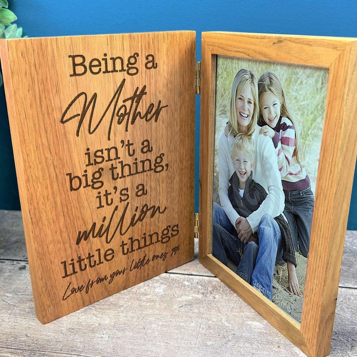 Being a Mother - Personalised Oak Photo Frame Gift - Mother's Day Gift