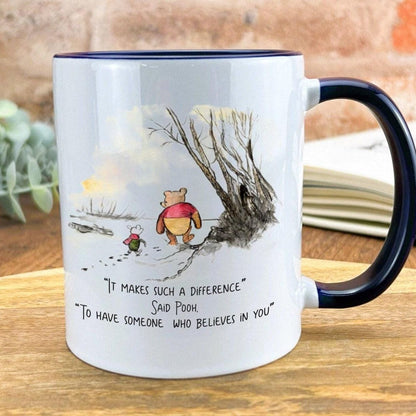 Pooh Bear & Piglet Coloured Design Disney Teacher Personalised Mug