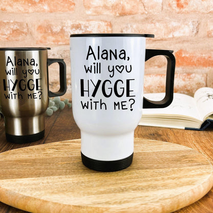 Will You Hygge With Me Cute Personalised Travel Mug Valentine's Day