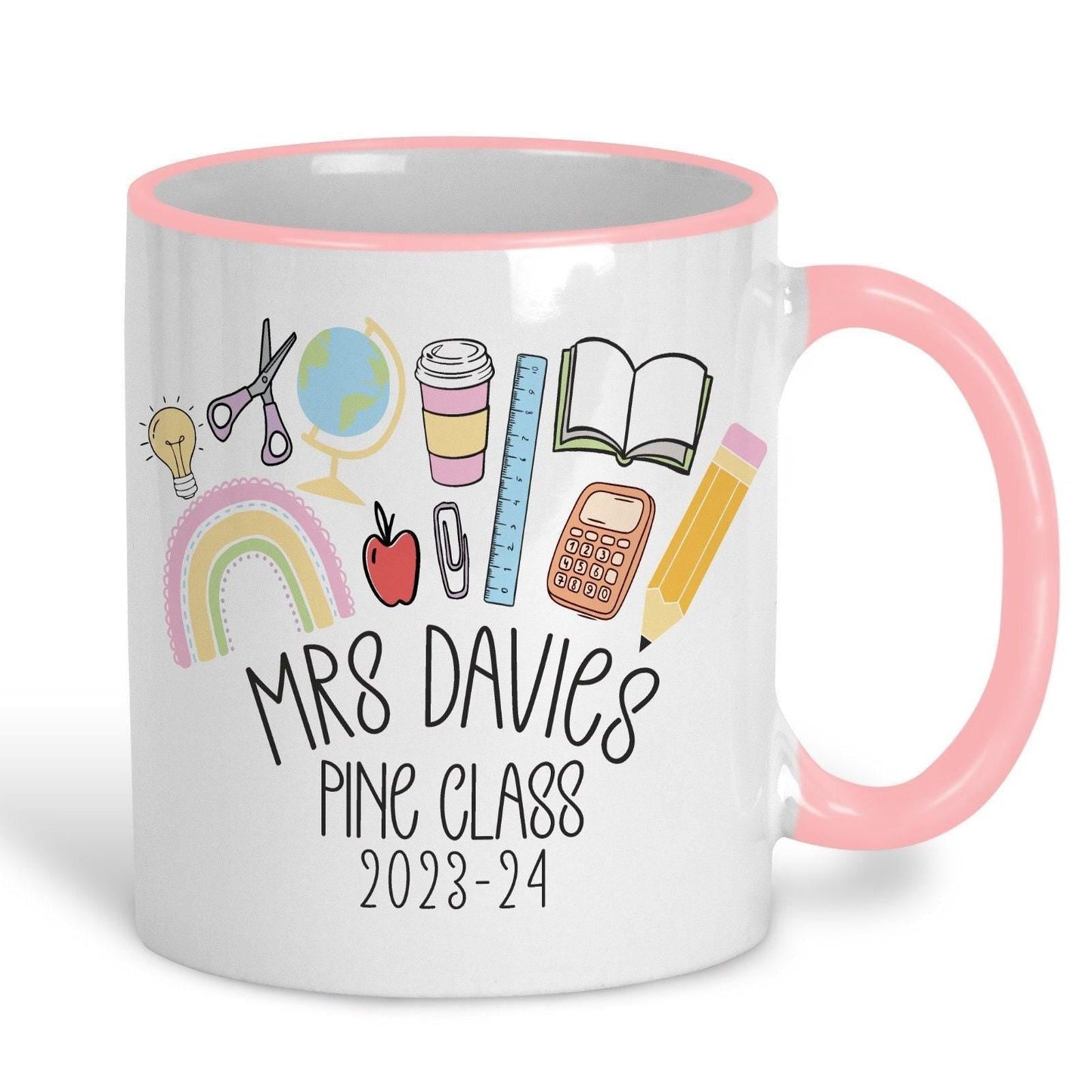 Teacher Supplies Doodles Personalised Ceramic Mug