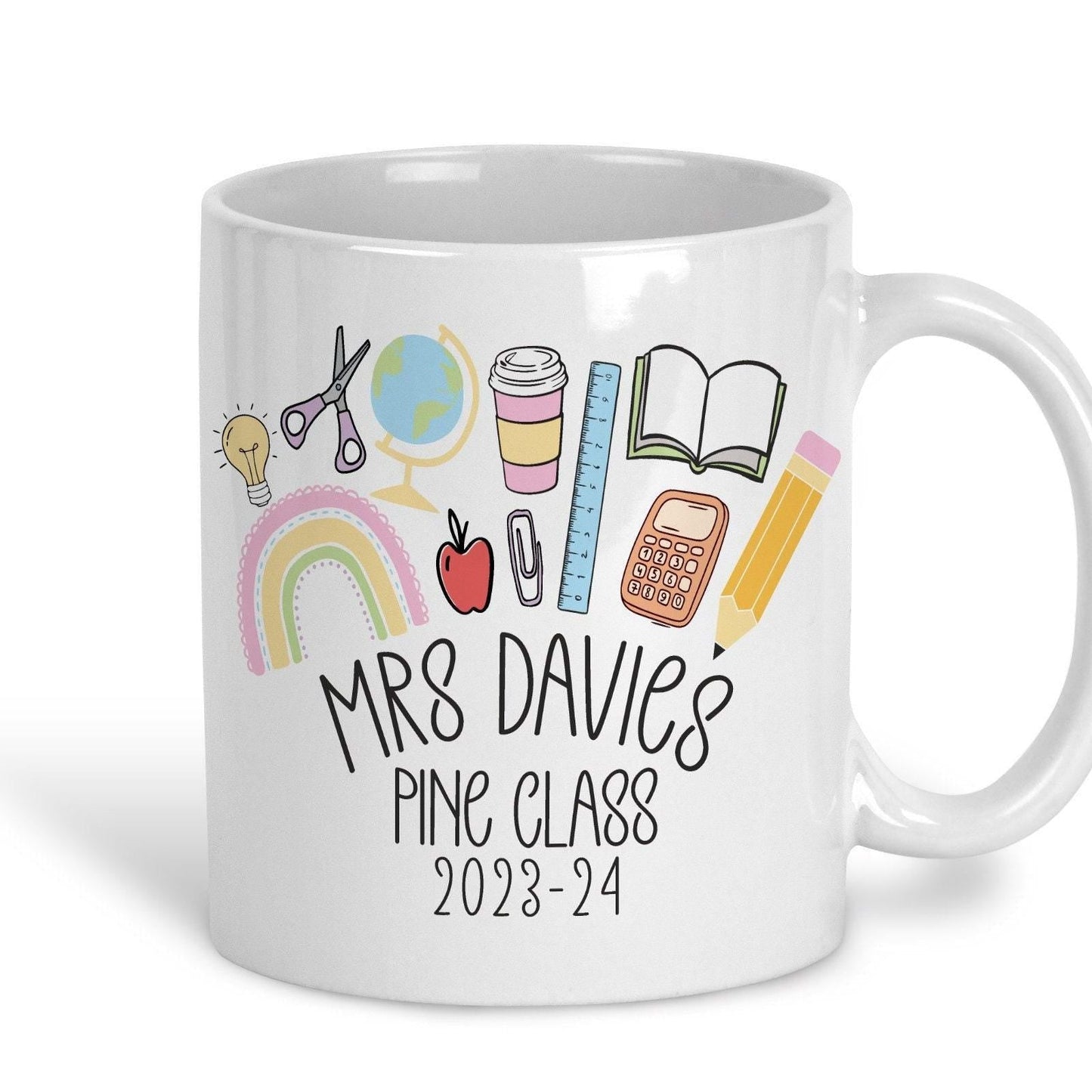 Teacher Supplies Doodles Personalised Ceramic Mug