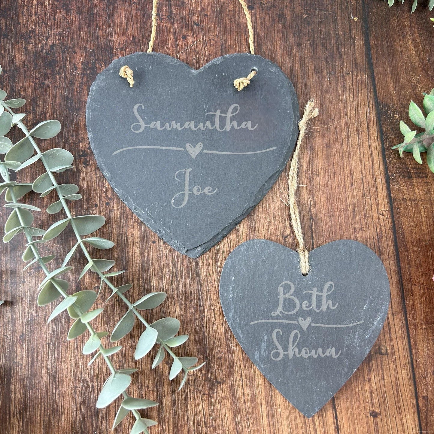 Couples Names Wedding Slate Heart Personalised Wedding Gift - Anniversary - Engagement - Congratulations