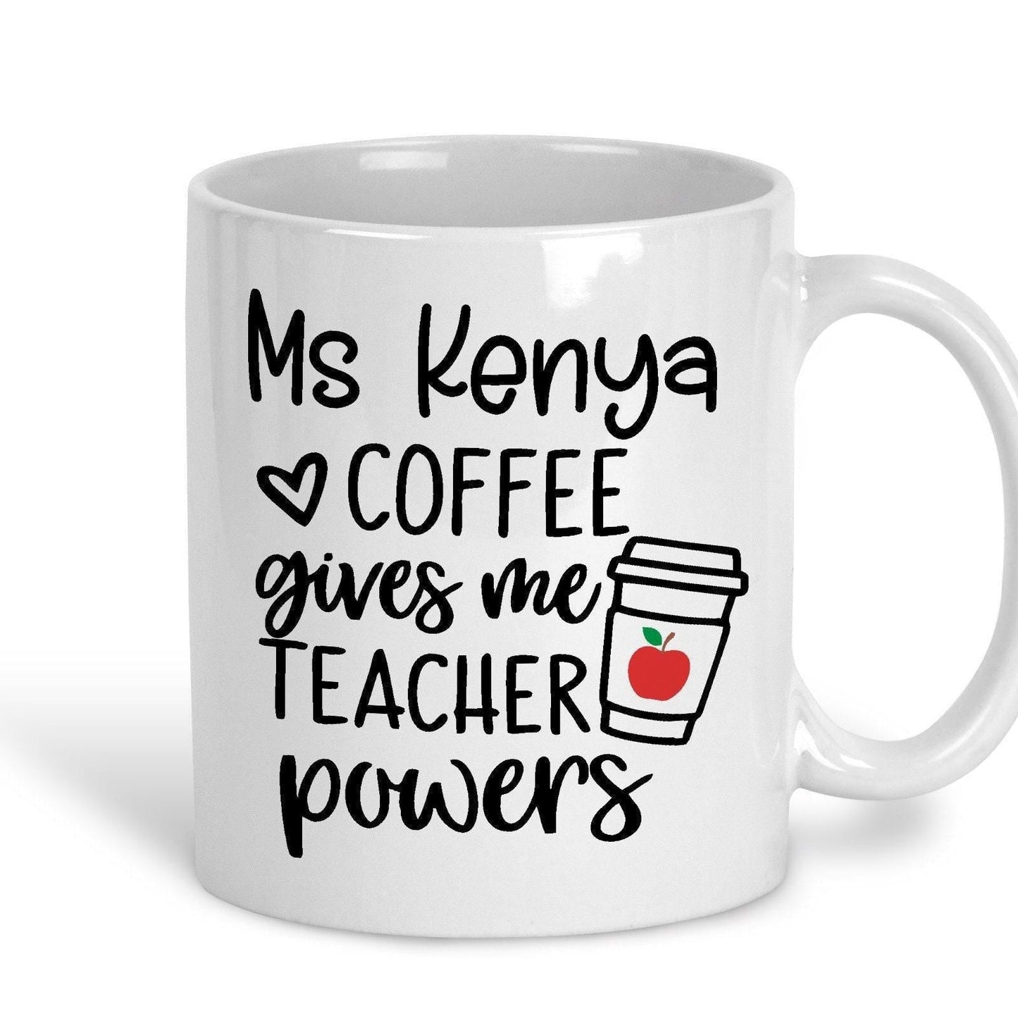 Coffee Gives Me Teacher Powers Teacher Personalised Ceramic Mug