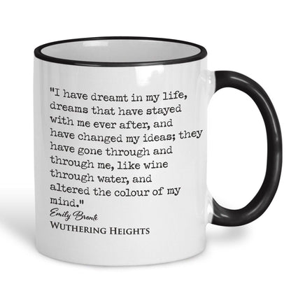 Wuthering Heights Emily Bronte Book Quote Classic Literature Mug Gift Reading Quotes Author Portrait Book Cover