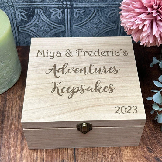 Adventure Keepsakes Personalised Wooden Memory Keepsake Box - Traveller Gift