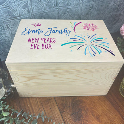 Fireworks New Years Eve Hamper Box Family Personalised Gift Celebration