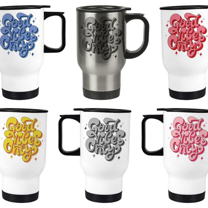 Good Vibes Only Travel Mug Personalised