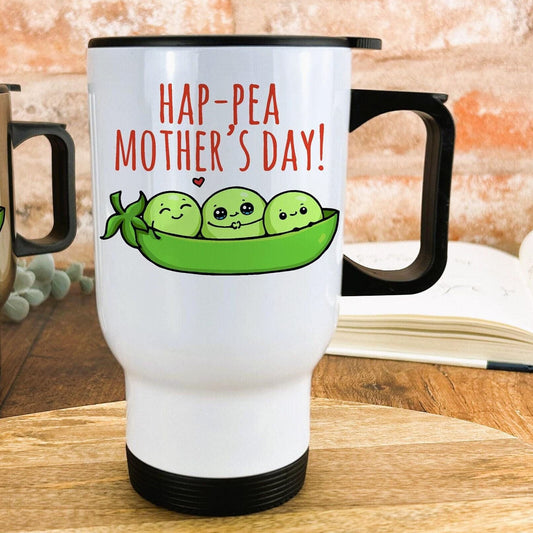 Hap-Pea Mother's Day Pun Funny Travel Mug Mother's Day Gift