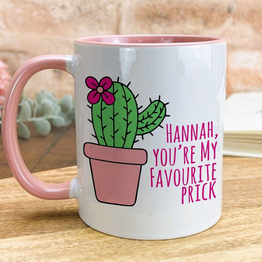 My Favourite Prick Cactus Pun Funny Personalised Valentine's Day Ceramic Mug