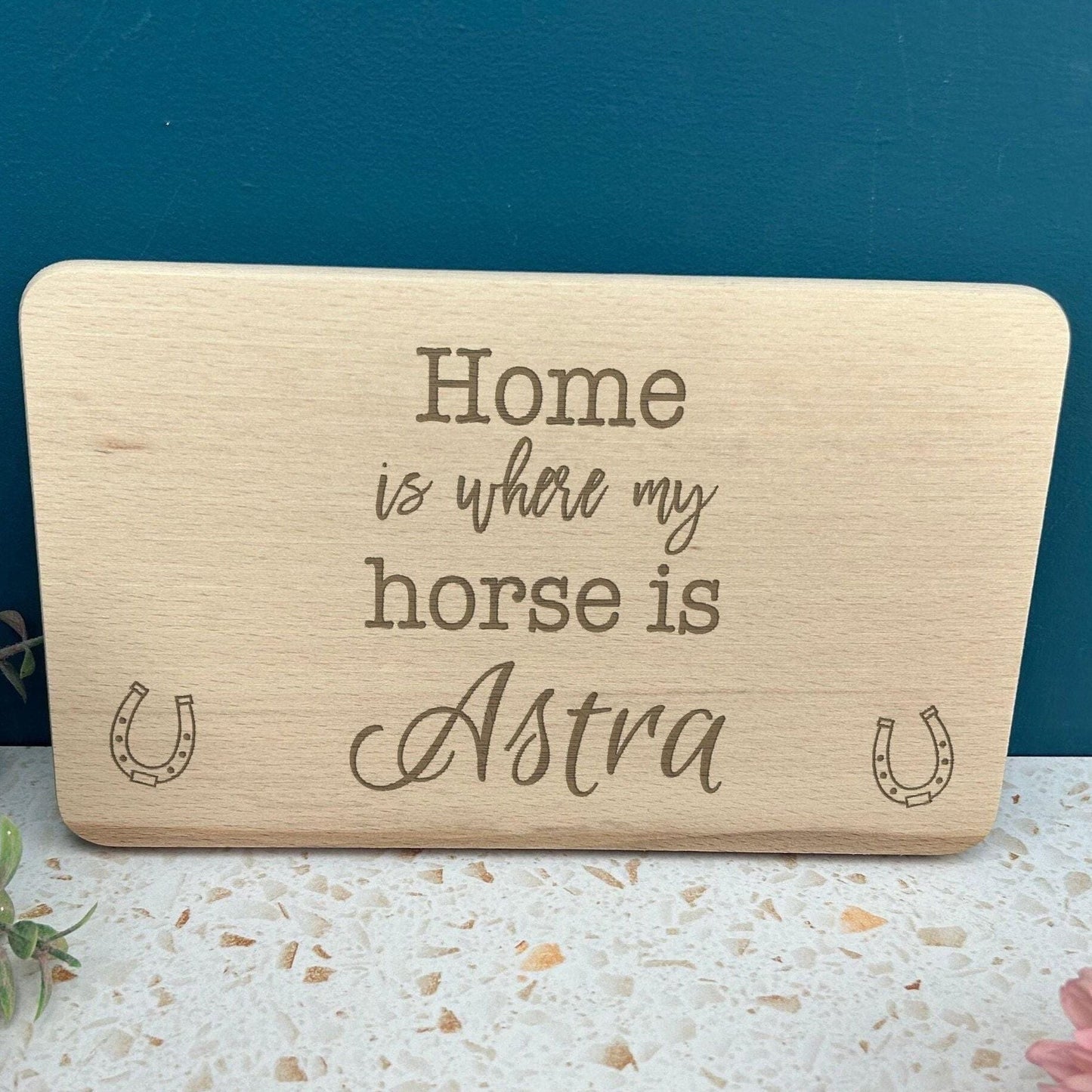 Home Is Where My Horse Is - Personalised Wall Plaque - Equestrian Gift