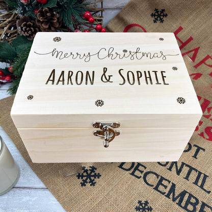 Merry Christmas Engraved Personalised Xmas Eve Box