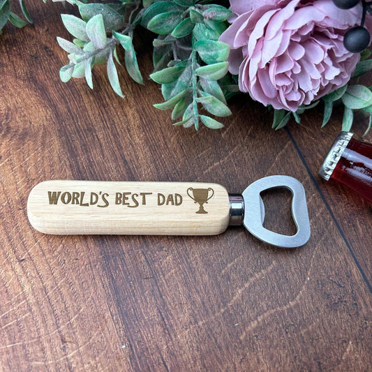 World's Best Dad Trophy - Father's Day Bottle Opener - Personalised Gift