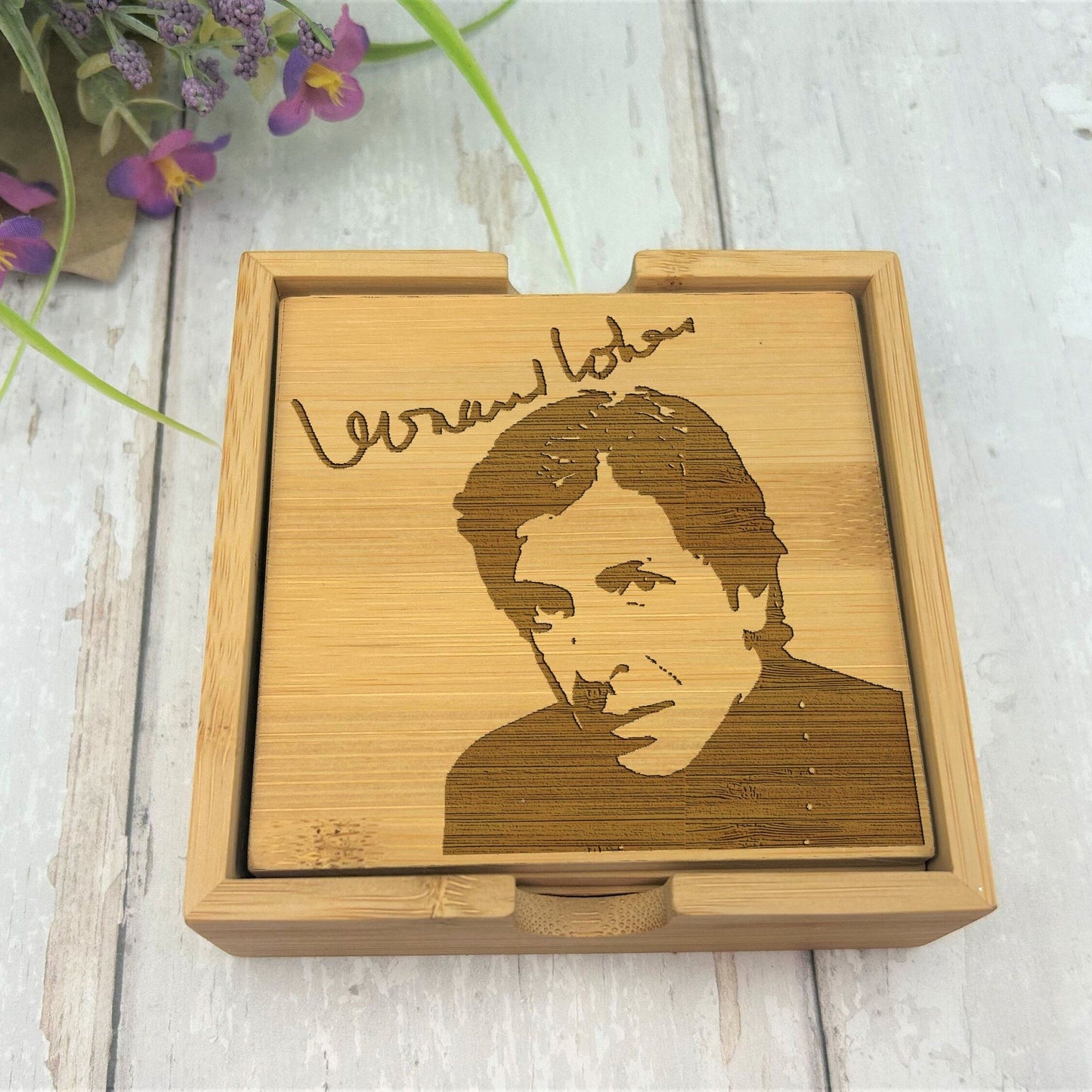 Leonard Cohen Lyrics Music Suzanne Bird On The Wire Engraved Coaster Set New Home Décor House Warming Gift Christmas Gift Birthday Present